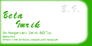 bela imrik business card